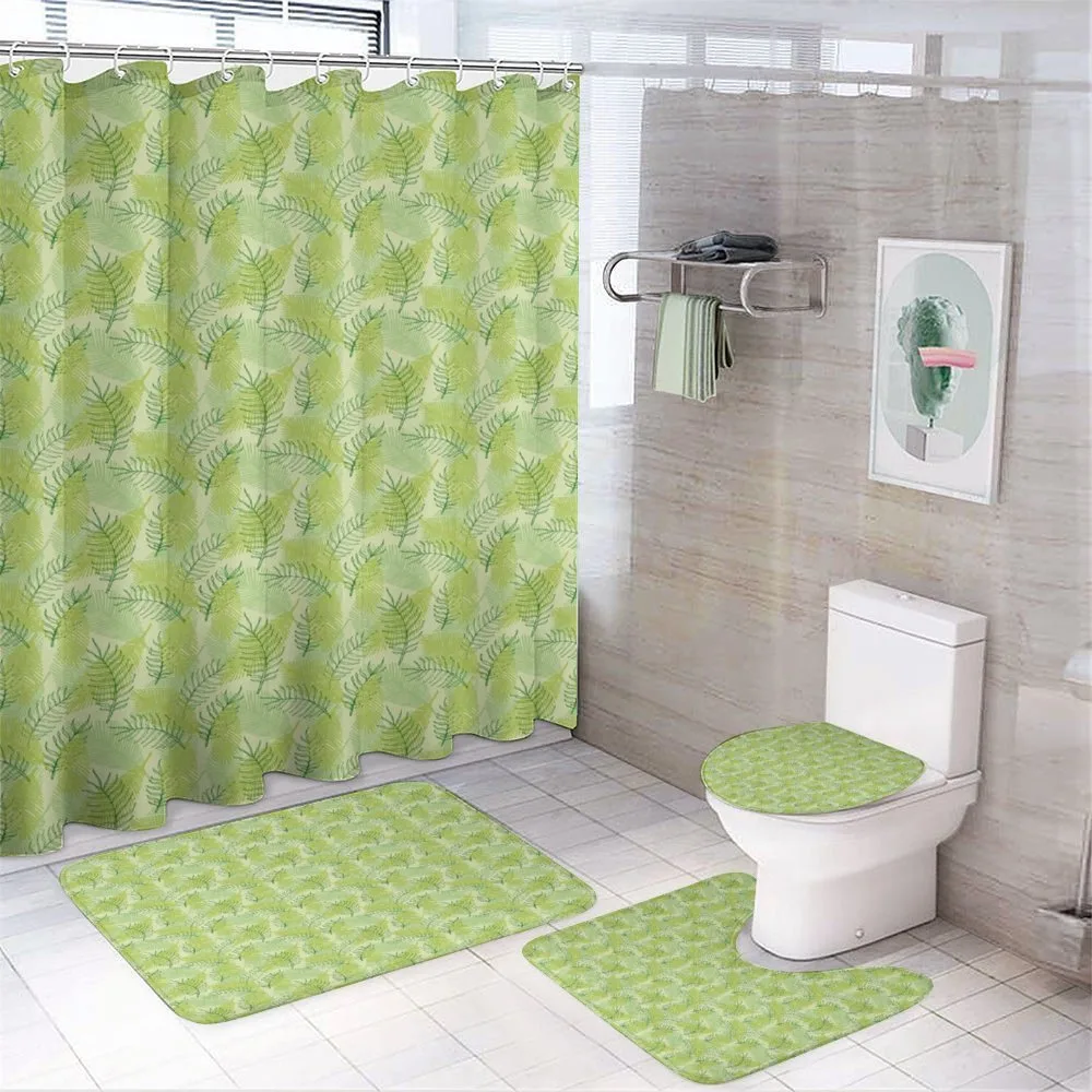 Sketched Pointy Plants — 4-Piece Bathroom Set preview