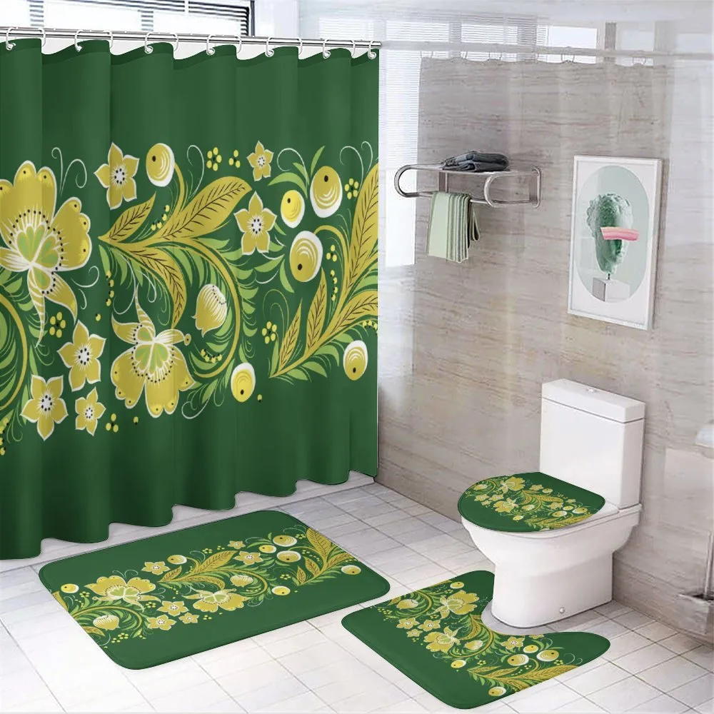 Vintage Slavic Khokhloma — 4-Piece Bathroom Set preview