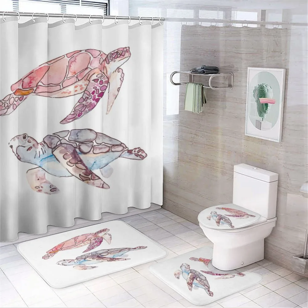 Watercolor Soft Artwork — 4-Piece Bathroom Set preview