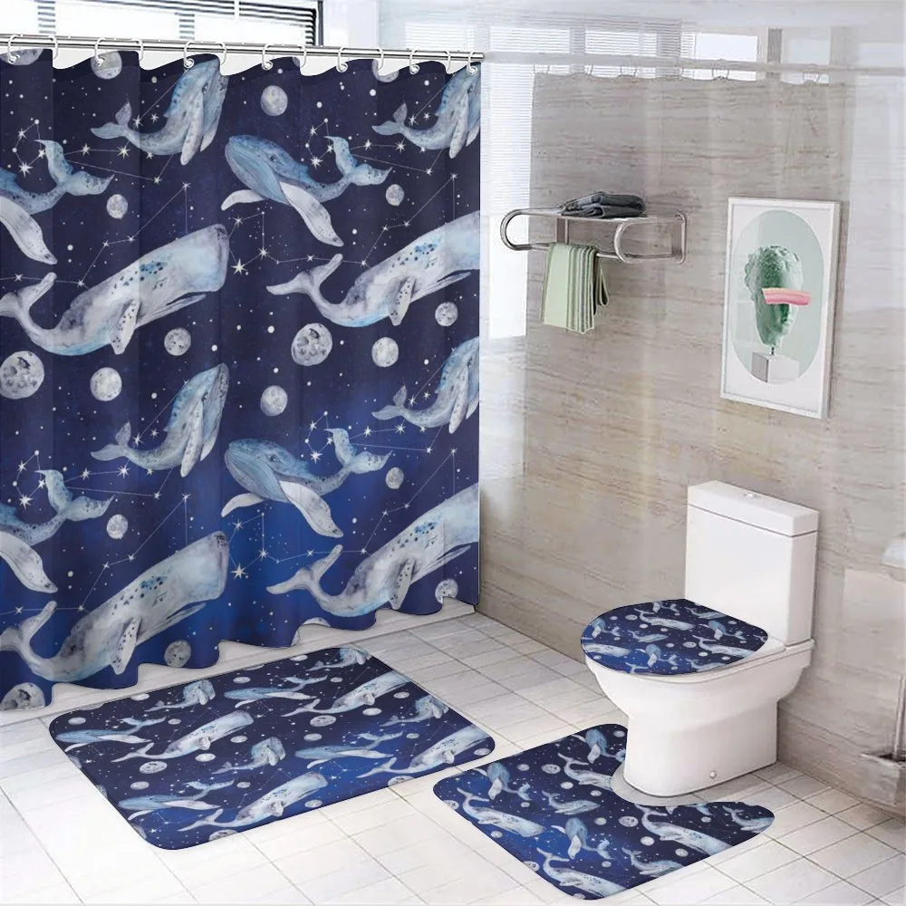 Whale Planet Cosmos — 4-Piece Bathroom Set preview