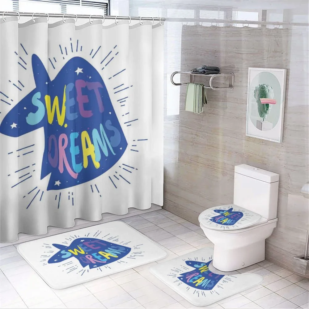Blue Unicorn Head — 4-Piece Bathroom Set preview