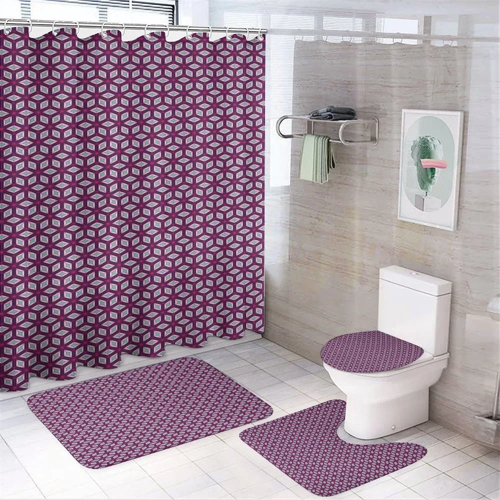 Diamond Shapes and Lines — 4-Piece Bathroom Set preview