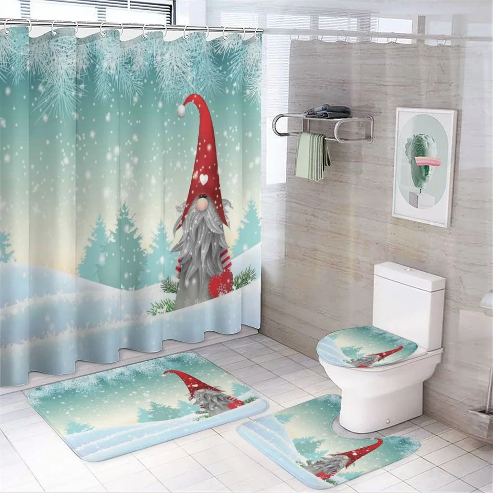 Elf Tomte Standing on Snow — 4-Piece Bathroom Set preview
