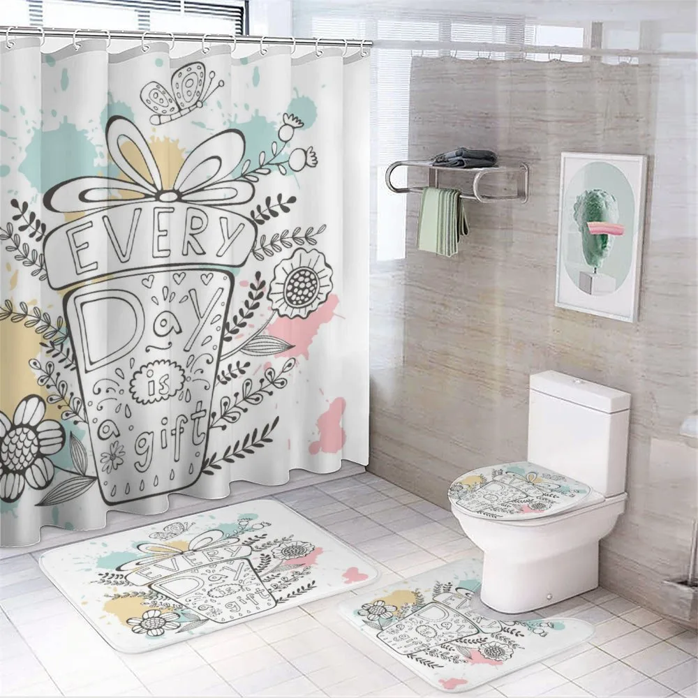 Floral Every Day is a Gift — 4-Piece Bathroom Set preview