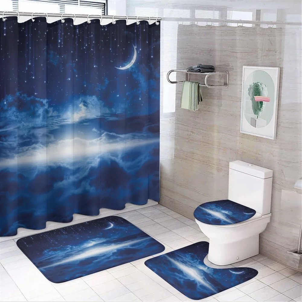 Galaxy Falling Stars View — 4-Piece Bathroom Set preview