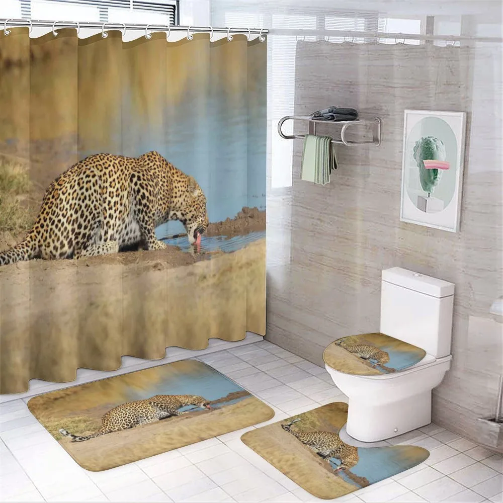 Leopard in Safari — 4-Piece Bathroom Set preview
