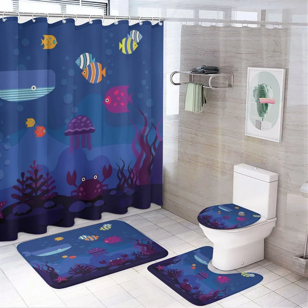 Aquarium Fish Whale — 4-Piece Bathroom Set preview