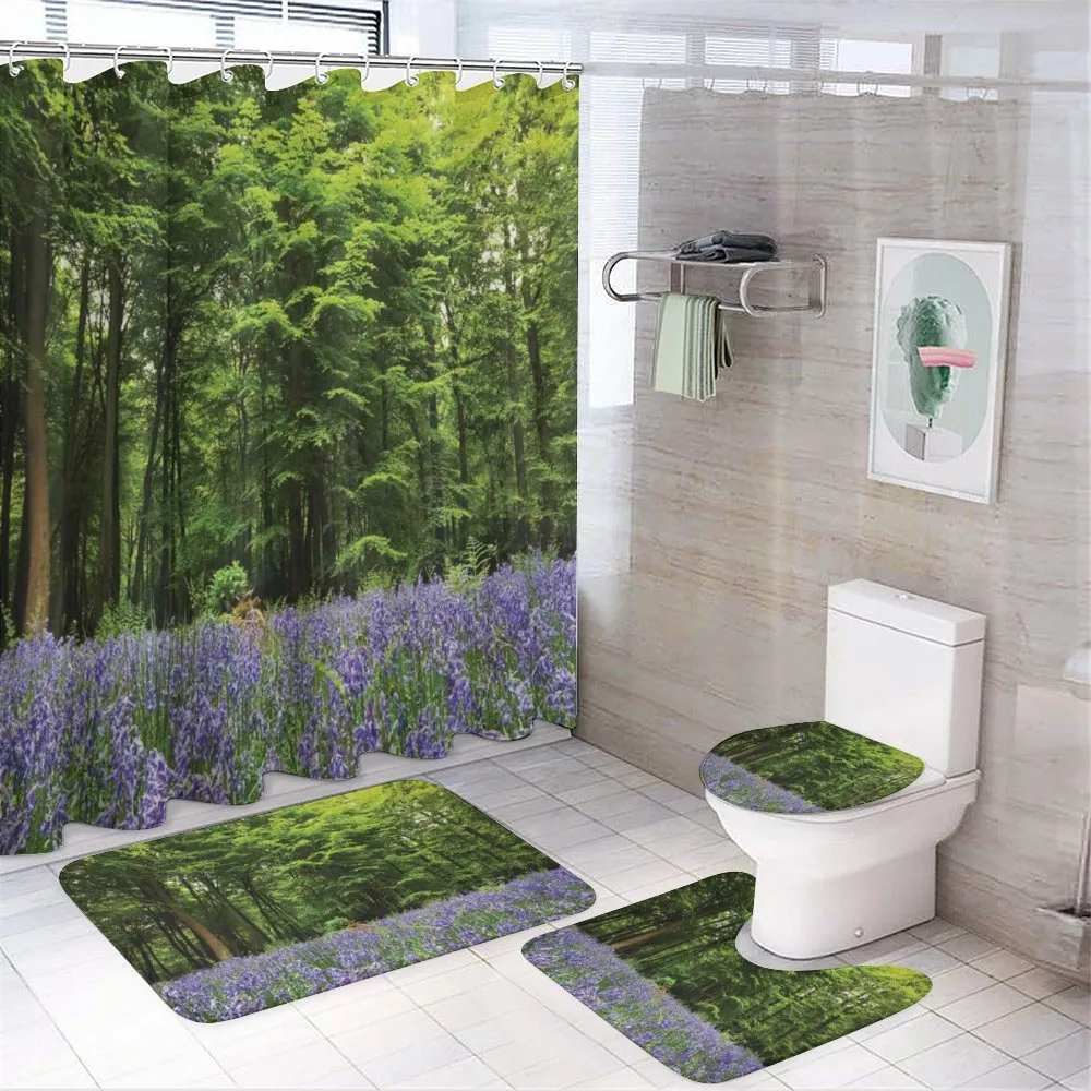 Bluebell Flowers Forest — 4-Piece Bathroom Set preview