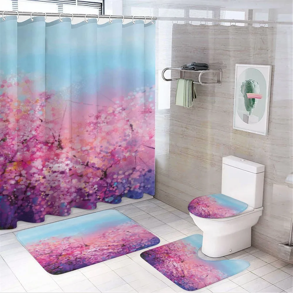 Cherry Spring Theme — 4-Piece Bathroom Set preview