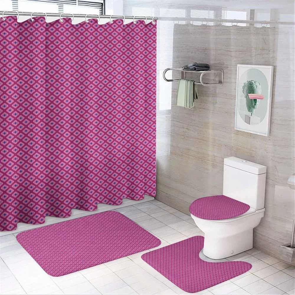 Geometric Floral Mosaic — 4-Piece Bathroom Set preview