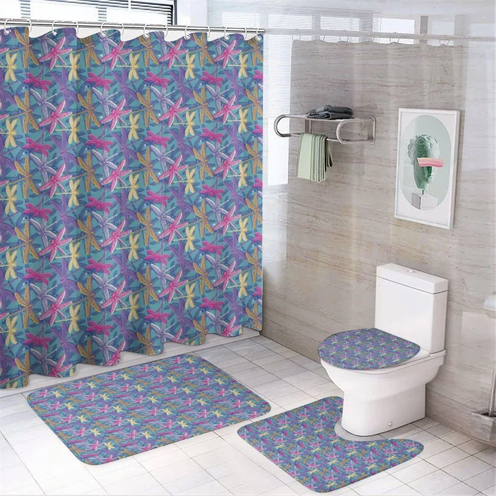 Grunge Colorful Bugs — 4-Piece Bathroom Set preview