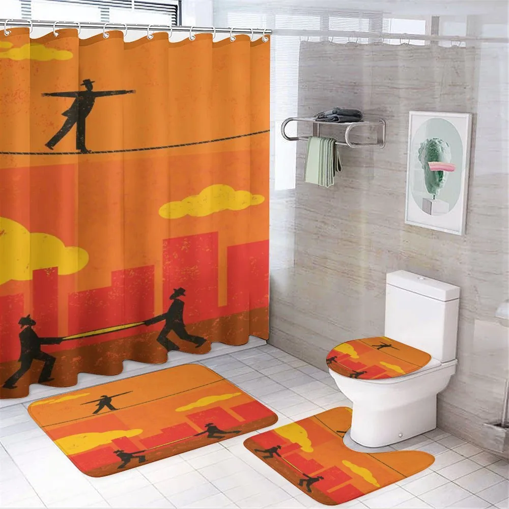 Men Walk Tightrope Net — 4-Piece Bathroom Set preview