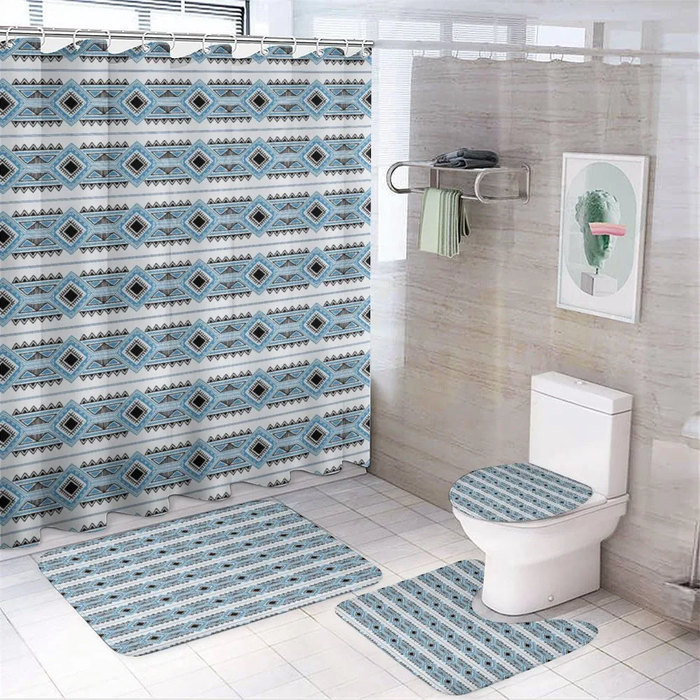 Pattern of Geometric Motifs — 4-Piece Bathroom Set preview