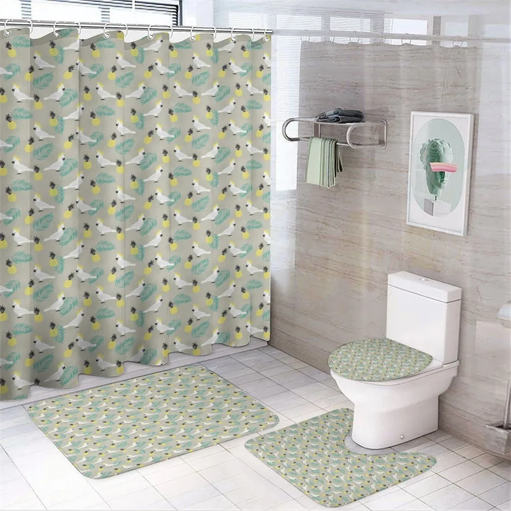 Pineapples and Parrots — 4-Piece Bathroom Set preview