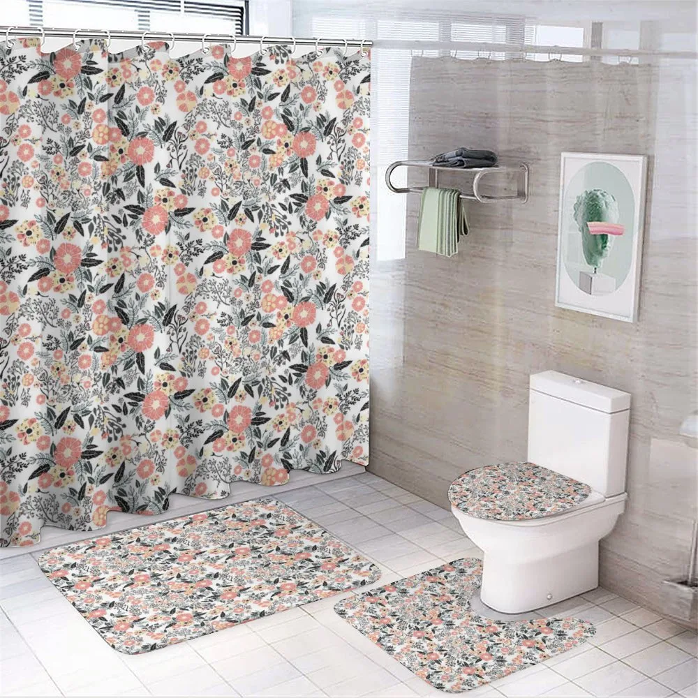 Retro Romantic Blossoms — 4-Piece Bathroom Set preview