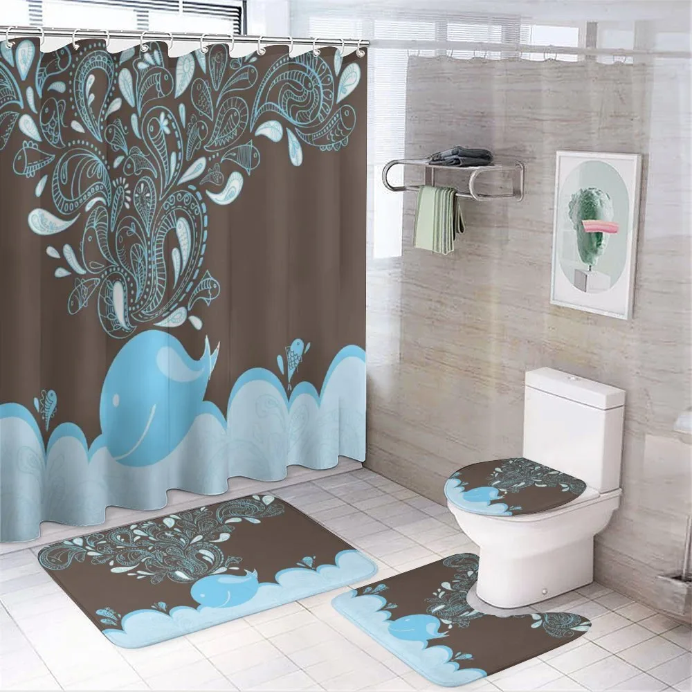 Batik Sea Whale Tribal — 4-Piece Bathroom Set preview