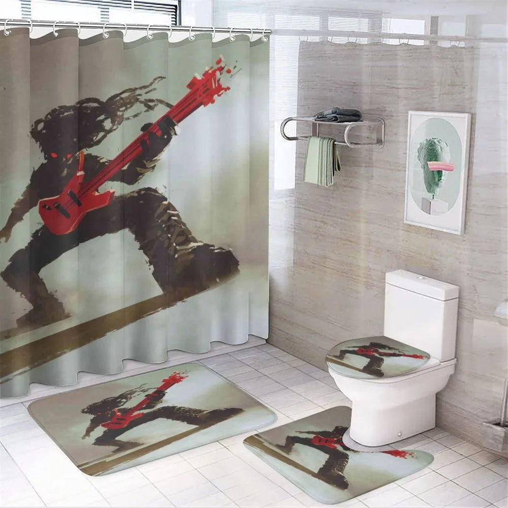 Hipster Rocker Guitar — 4-Piece Bathroom Set preview