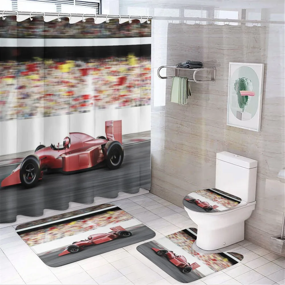 Red Race Car Side View — 4-Piece Bathroom Set preview