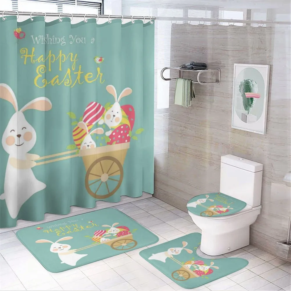 Smiling Bunny Eggs — 4-Piece Bathroom Set preview
