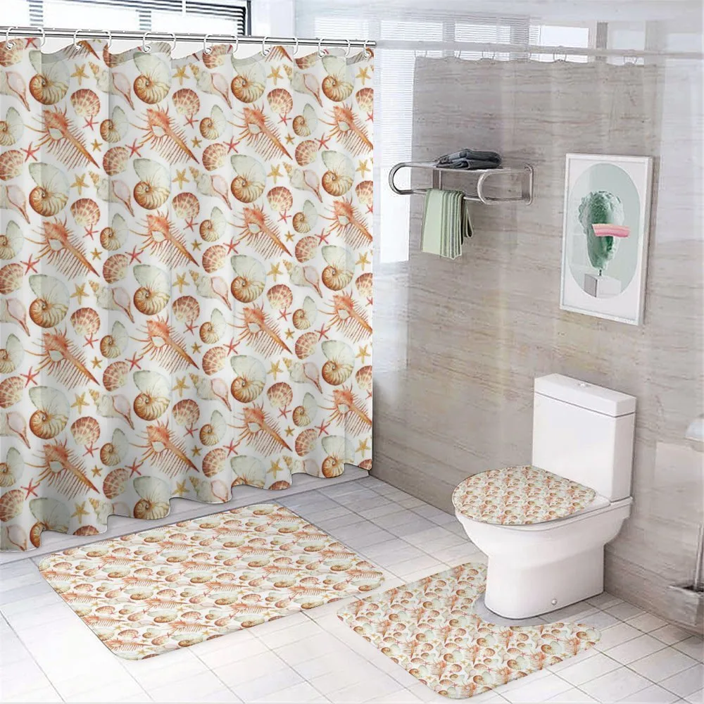 Vintage Corals Shell — 4-Piece Bathroom Set preview