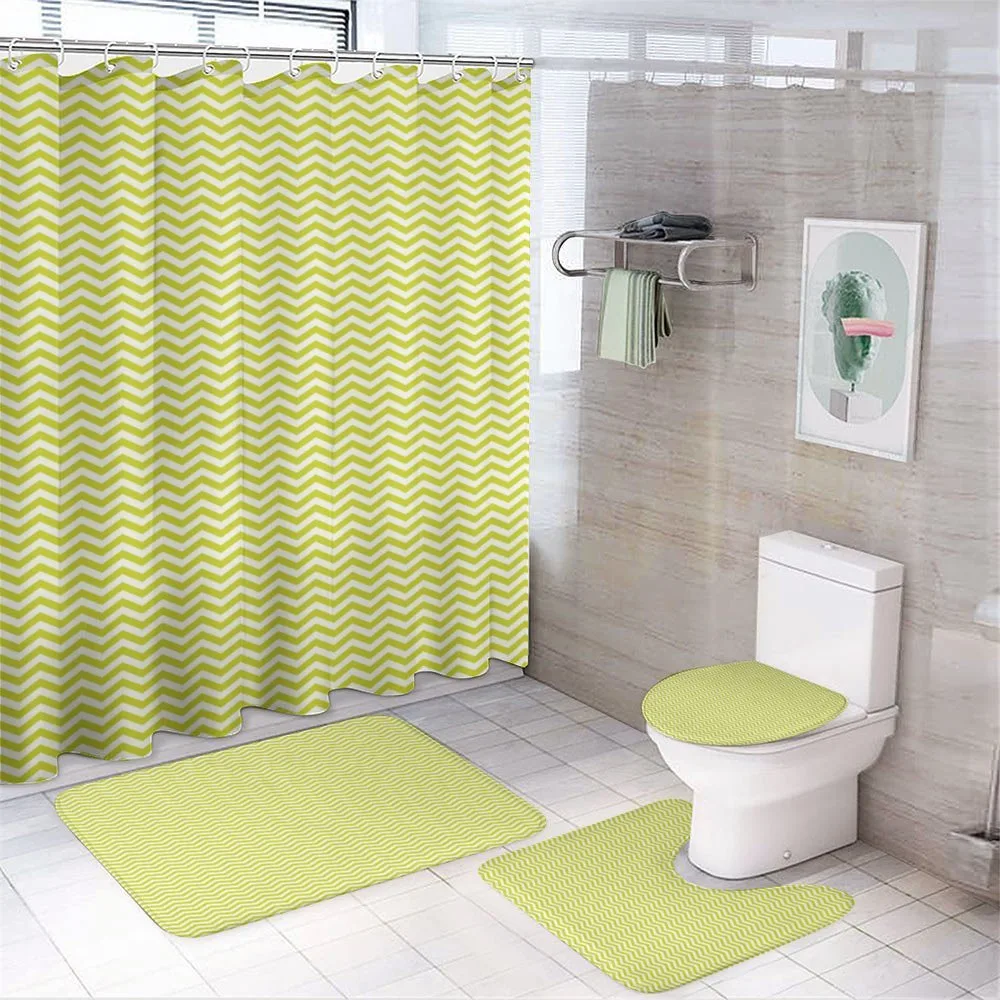 Abstract Zigzag Waves Art — 4-Piece Bathroom Set preview