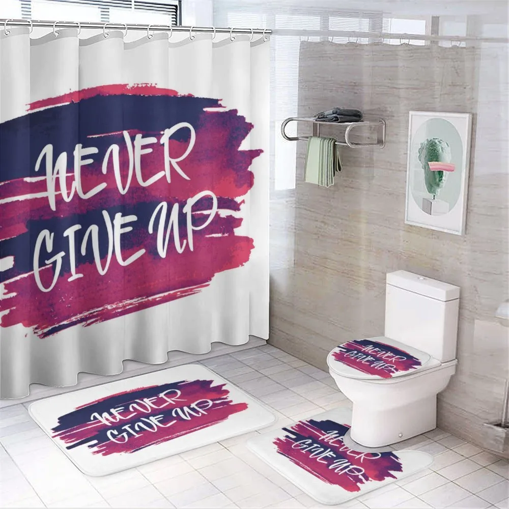 Brushstrokes with Words — 4-Piece Bathroom Set preview