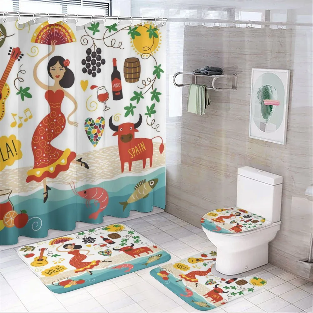 Bull Guitar and Dancer — 4-Piece Bathroom Set preview