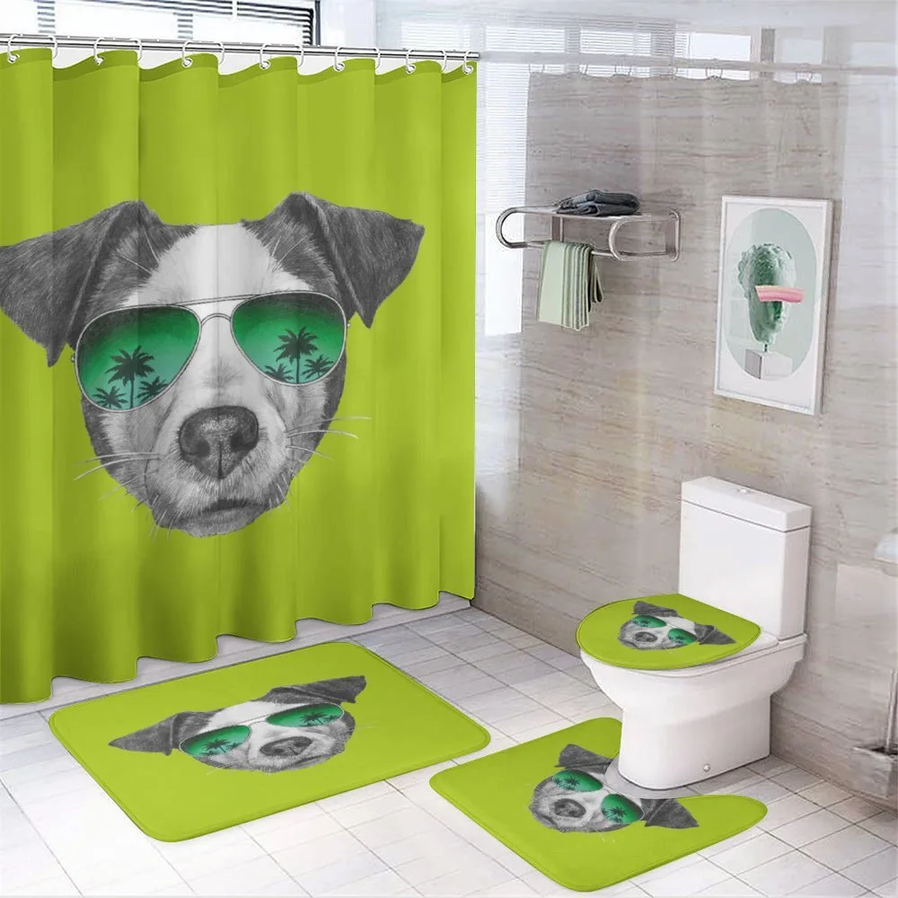 Dog with Glasses Tree — 4-Piece Bathroom Set preview