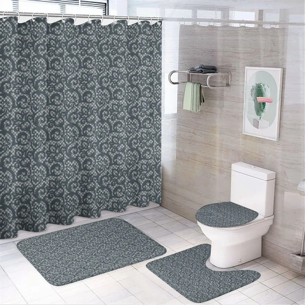 Lace Style Flower Design — 4-Piece Bathroom Set preview