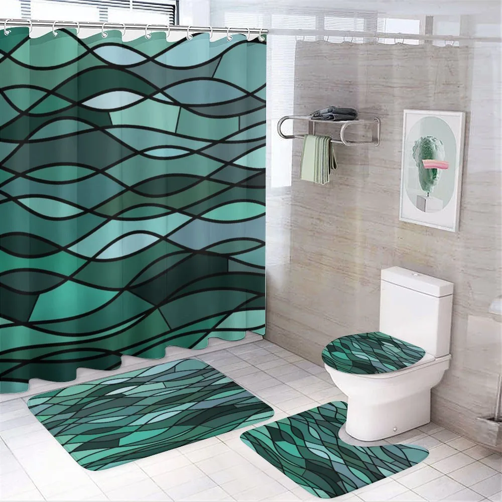 Mosaic Sea Waves Inspired — 4-Piece Bathroom Set preview