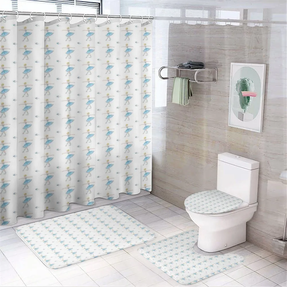 Slim Blonde Girl Motifs — 4-Piece Bathroom Set preview