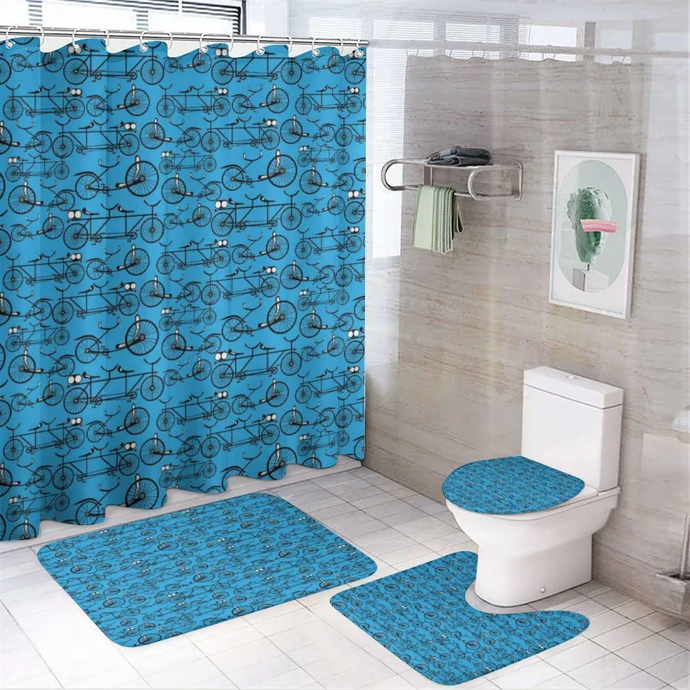 Antique Cartoon Bikes — 4-Piece Bathroom Set preview