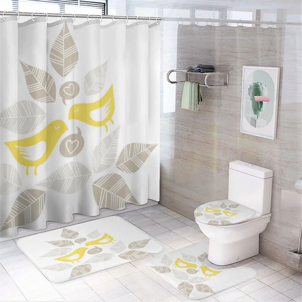 Art Deco Birds Leaves — 4-Piece Bathroom Set preview