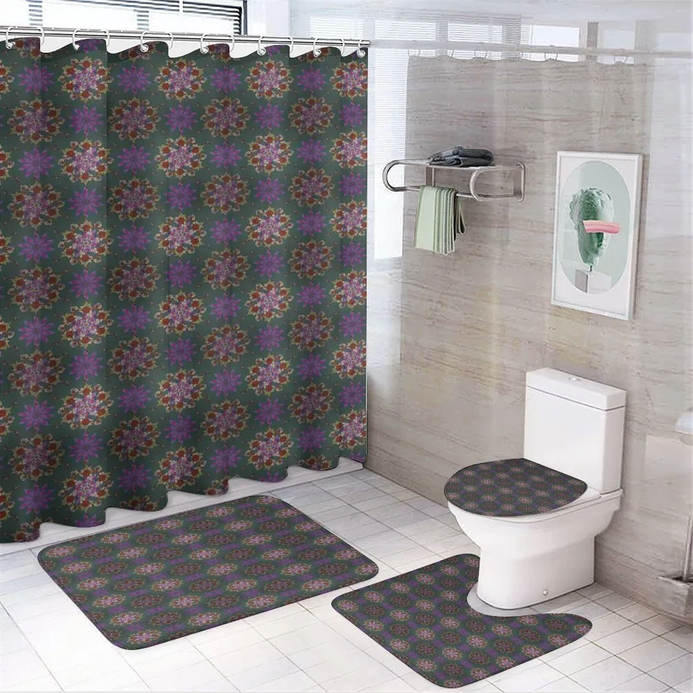 Colorful Abstract Curve — 4-Piece Bathroom Set preview