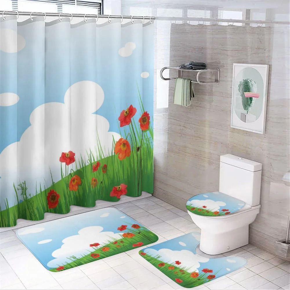 Idyllic Grassy Landscape — 4-Piece Bathroom Set preview