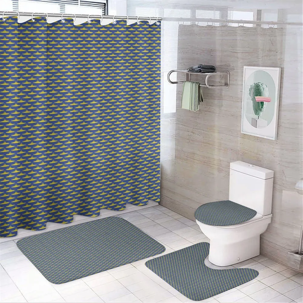 Pictogram Pattern Ocean — 4-Piece Bathroom Set preview