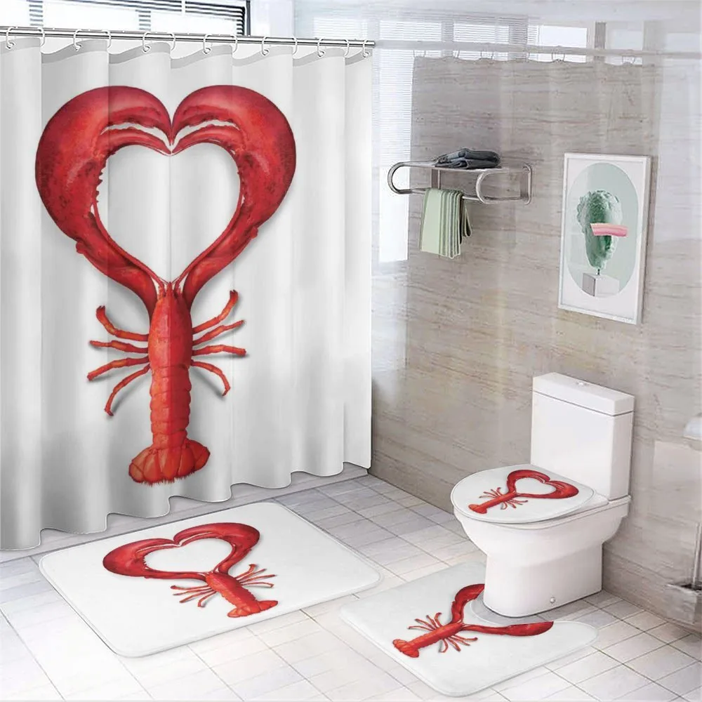 Seafood Lobster Heart — 4-Piece Bathroom Set preview