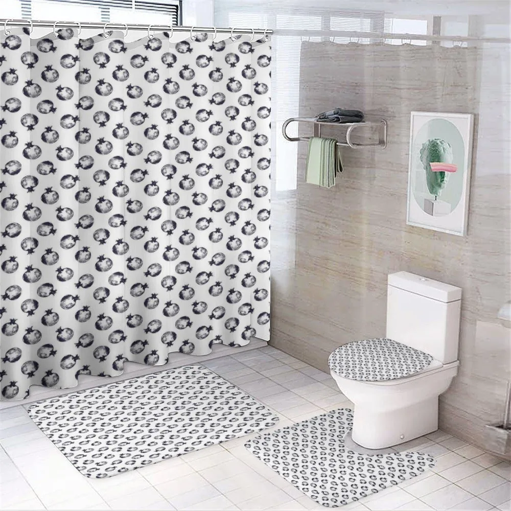 Sketchy Pomegranates — 4-Piece Bathroom Set preview