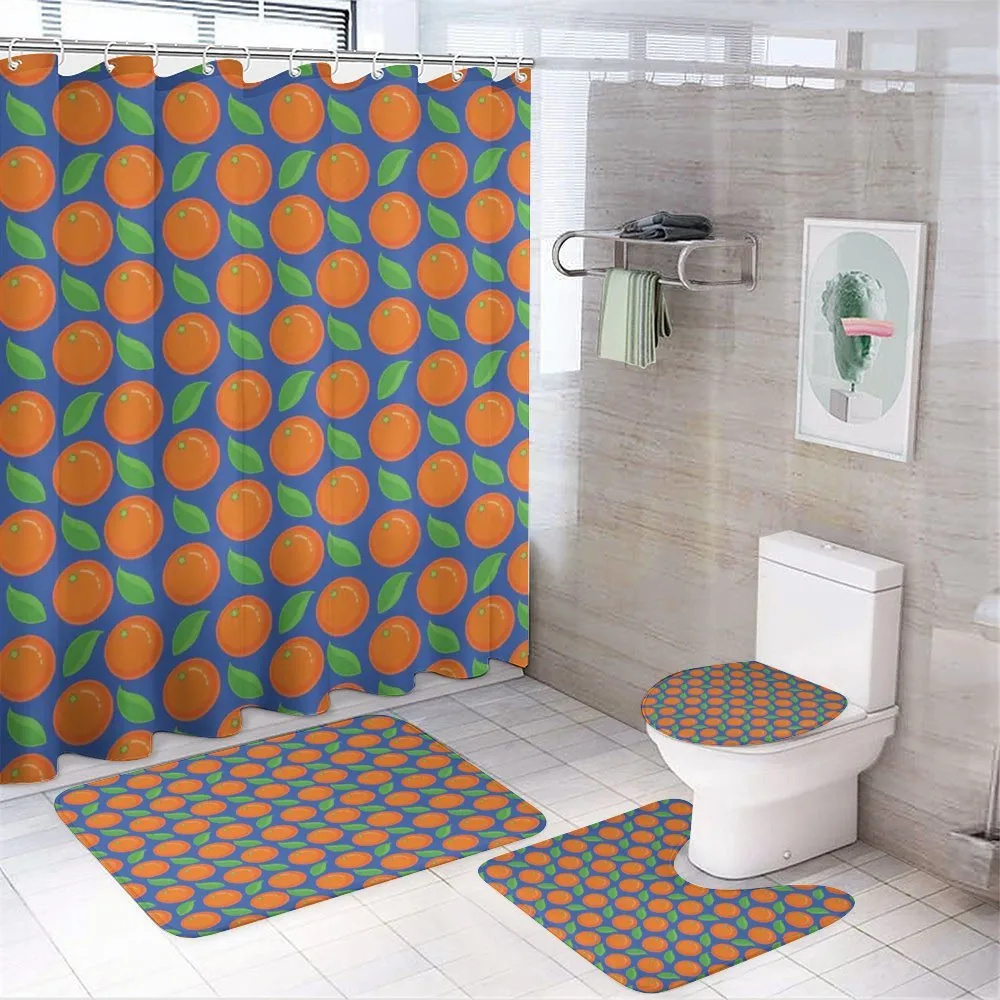 Citrus Fruit Green Leaf 4-Piece Bathroom Set product video