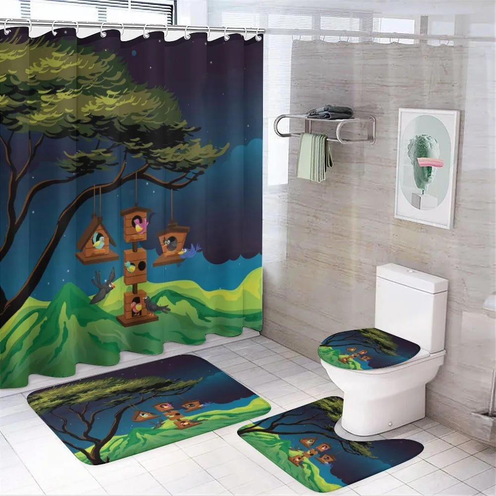 Fly Animals Nest Cartoon — 4-Piece Bathroom Set preview