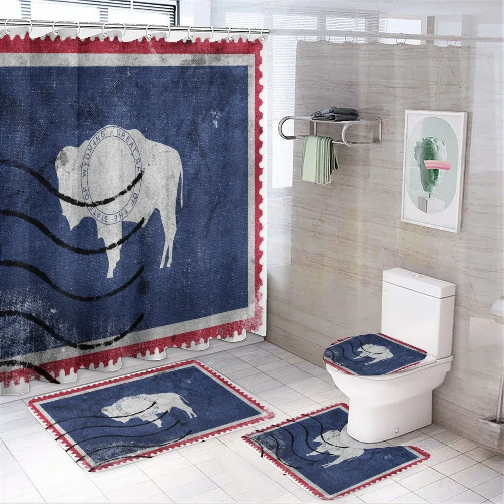 Old Postage Stamp Like Flag — 4-Piece Bathroom Set preview