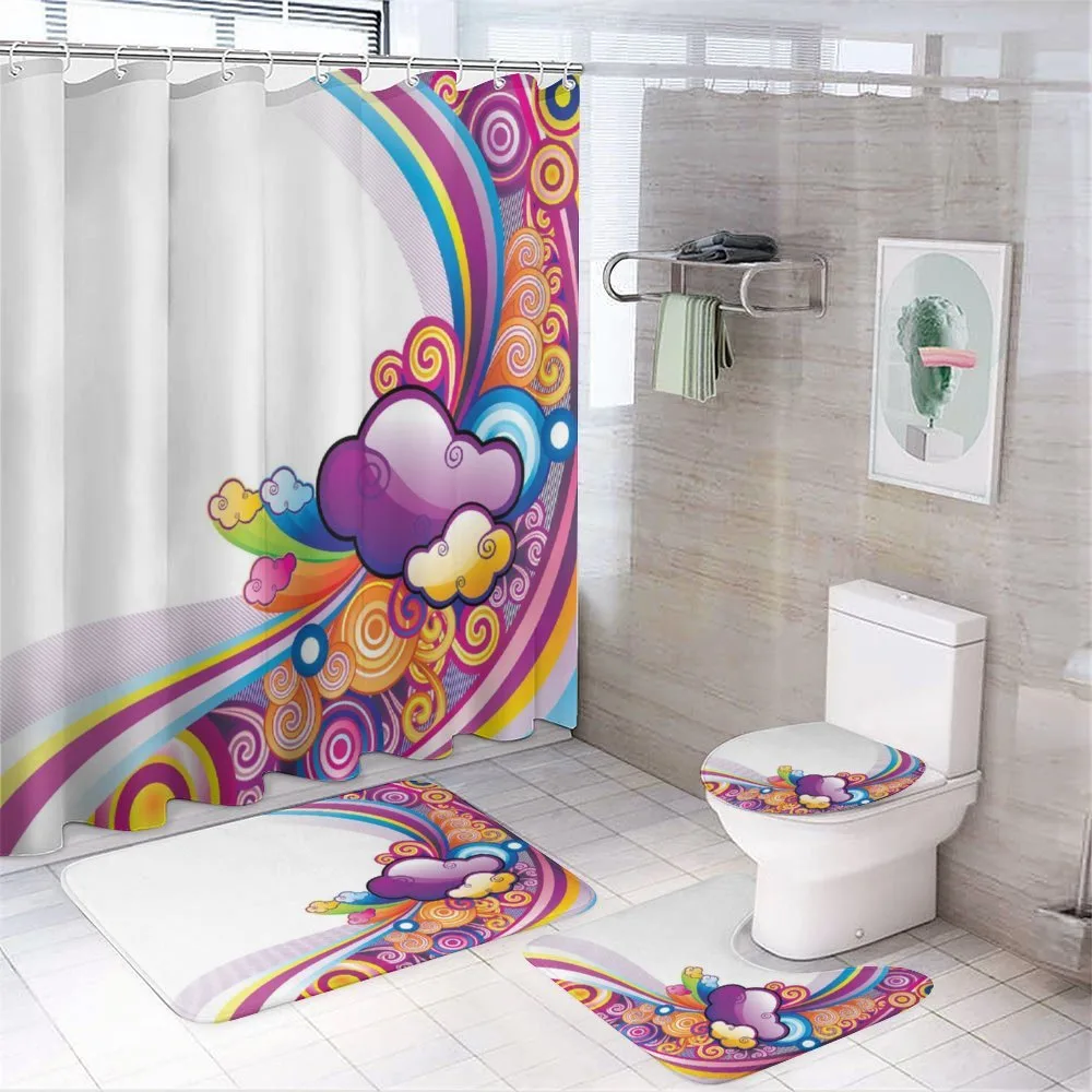 Rainbow Colored Clouds — 4-Piece Bathroom Set preview