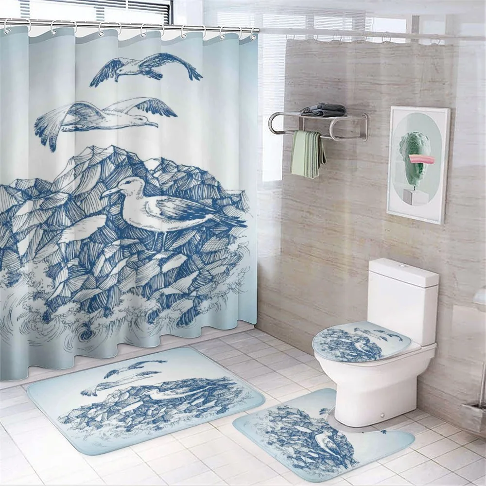 Seagull Mountain Sketch — 4-Piece Bathroom Set preview
