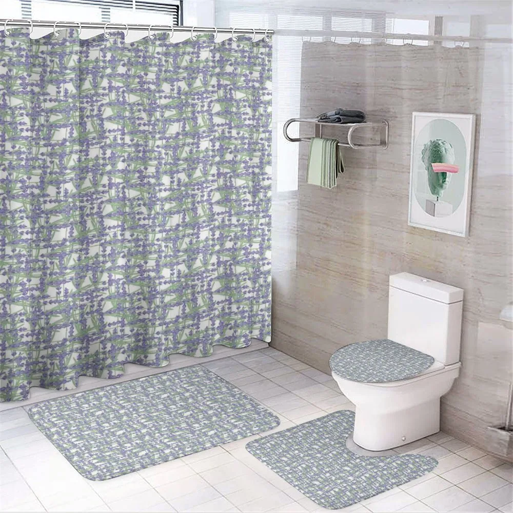 Spring Herbal Grid — 4-Piece Bathroom Set preview