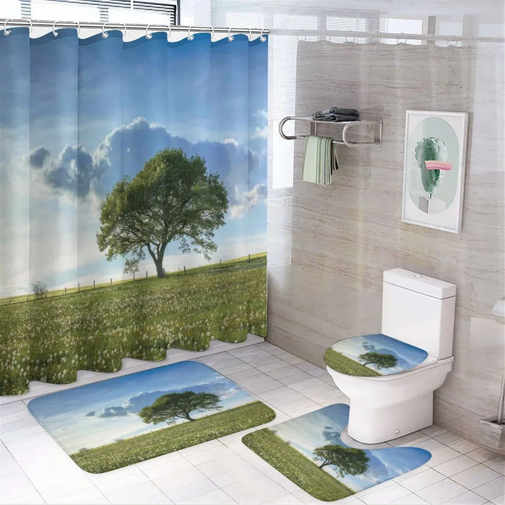 Tree on Field Summer — 4-Piece Bathroom Set preview