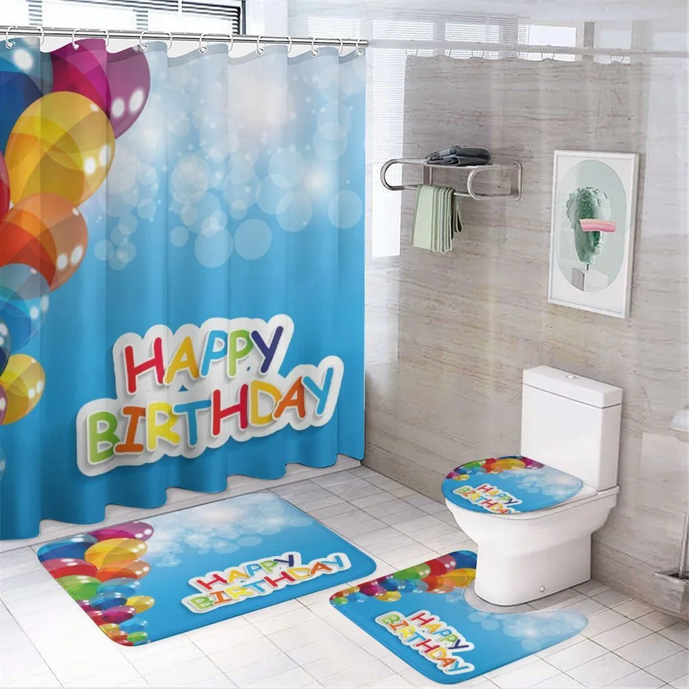 Vibrant Balloons Sky — 4-Piece Bathroom Set preview