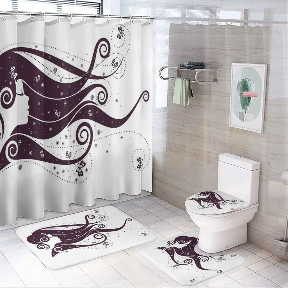 Abstract Fantasy Portrait — 4-Piece Bathroom Set preview
