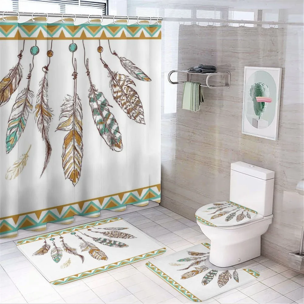 Boho Style Feather Old — 4-Piece Bathroom Set preview