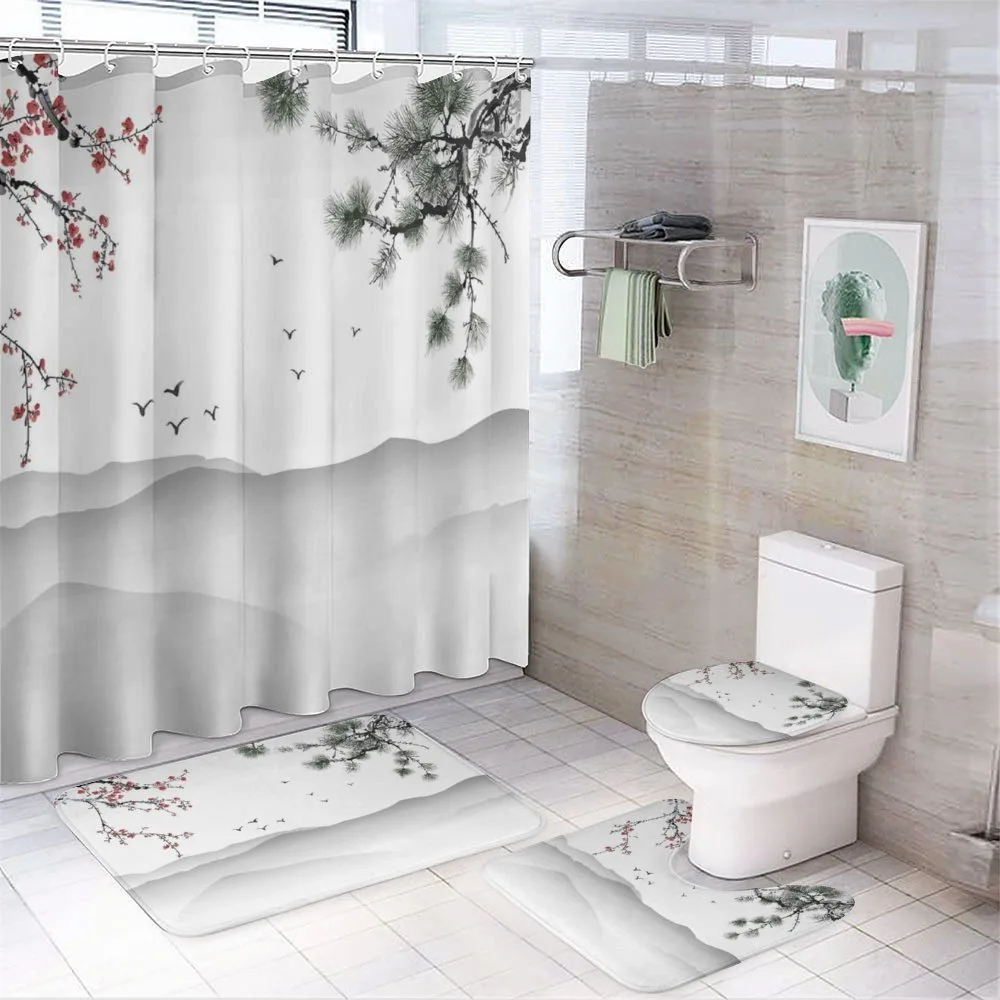 Chinese Style Artwork 4-Piece Bathroom Set product video