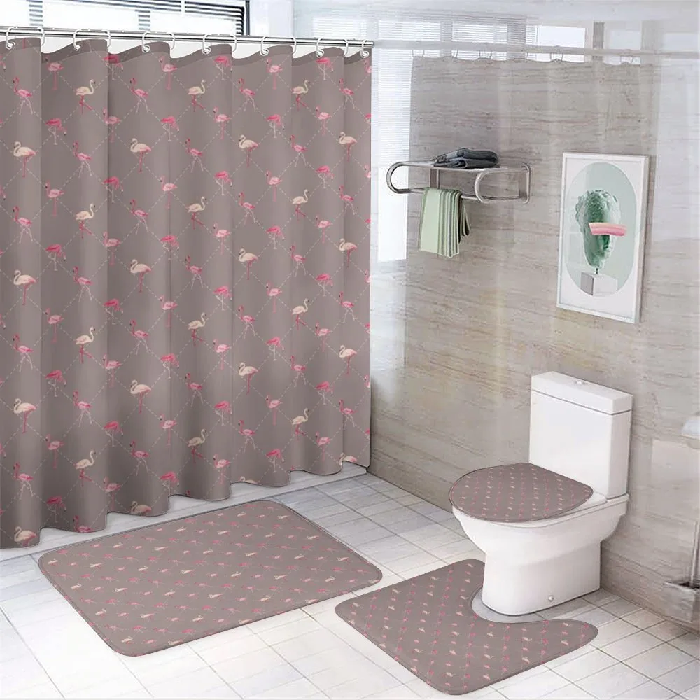 Exotic Birds Checkered — 4-Piece Bathroom Set preview